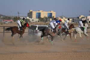 بالصور.. منافسة قوية بسباق السرعة للخيل العربية على كأس جامعة الباحة