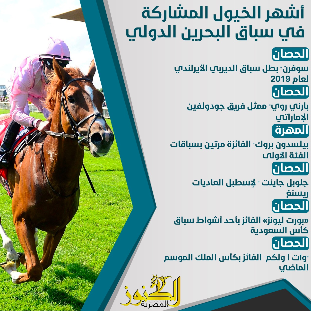 بالأسماء.. أشهر الخيول العالمية المشاركة في سباق البحرين الدولي الثاني للخيل