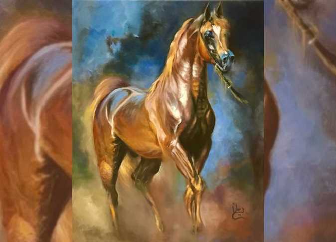 بالصور.. لينا أمين تجسد انفعالات الخيول في 22 لوحة زيتية بمعرض "صباح الخيل"