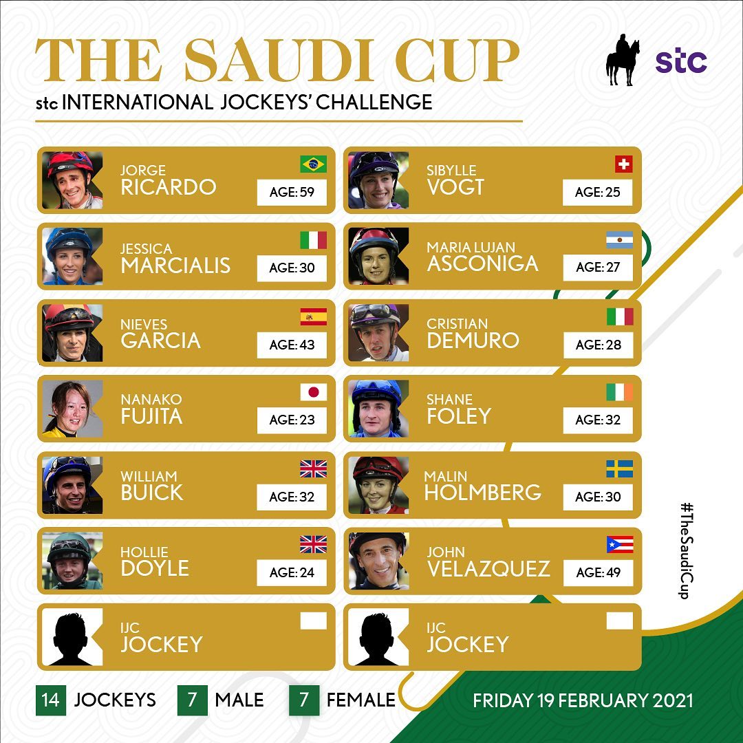 بالأسماء.. 12 فارس دولي يشاركون في كأس السعودية العالمي للخيول