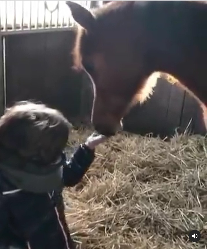 فيديو لمهر يقبل يد طفلة صغيرة يشعل موقع إنستجرام