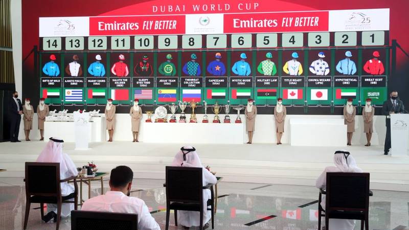 دخول الحصان «سكوت» من البوابة «1» في كأس دبي العالمي الـ 25