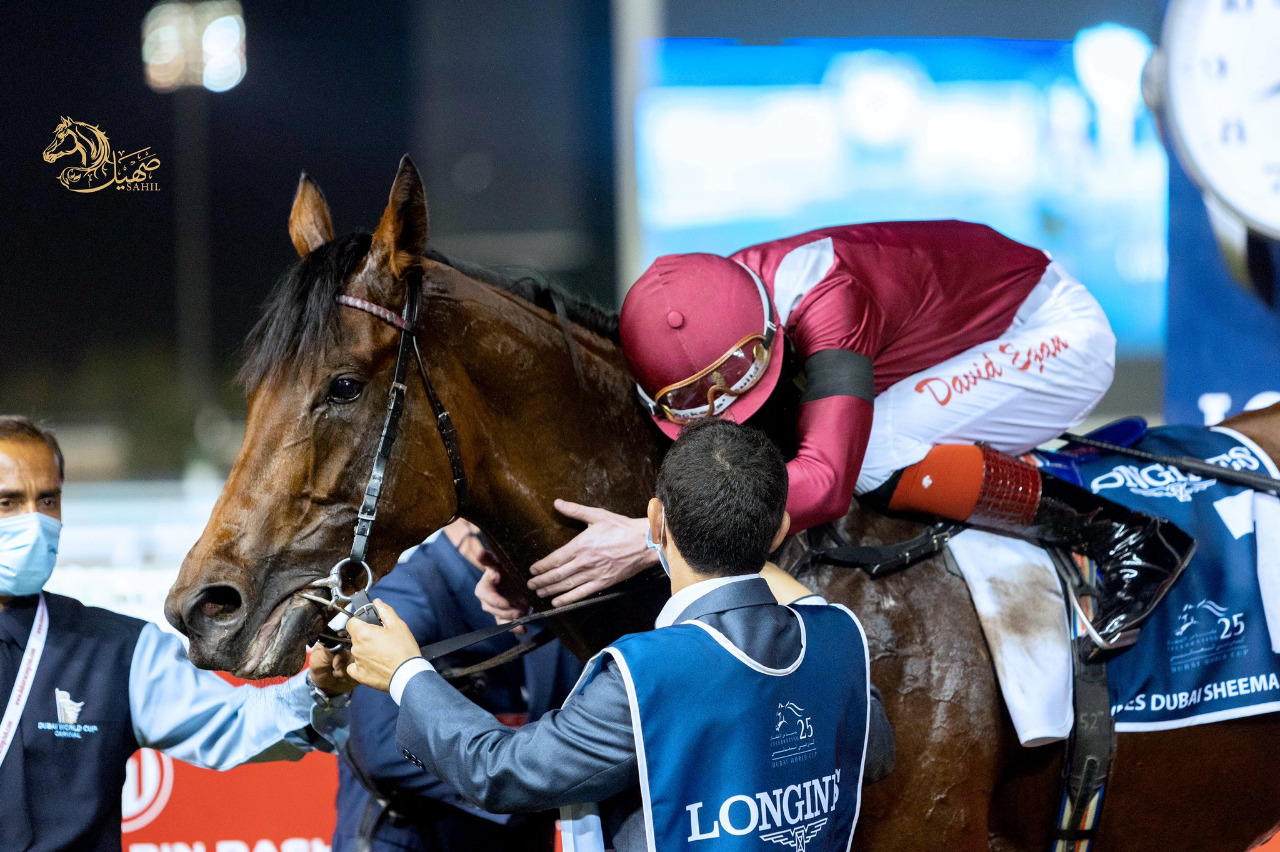 لقب جديد في 2021.. الحصان مشرف بطل الشوط الثامن في كأس دبي العالمي بقيادة الفارس ديفيد إيجن